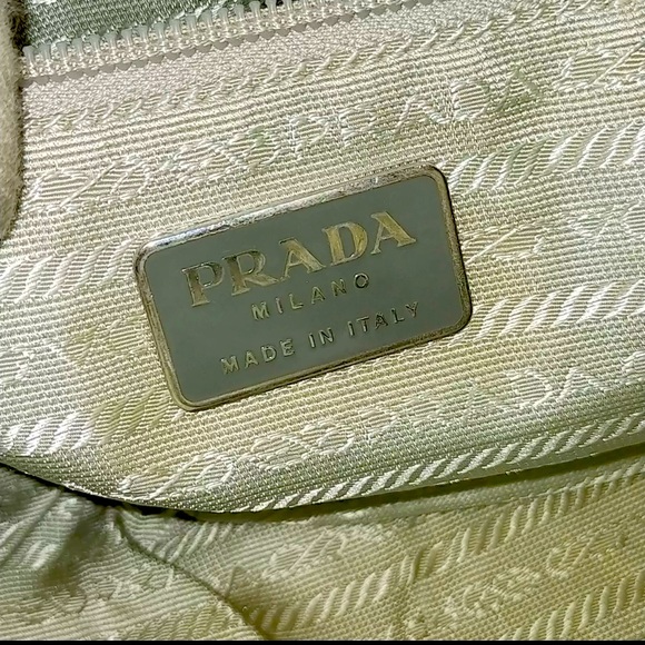 Prada Hand Bag  Gray Fabric and leather made in Italy 🇮🇹 - Picture 7 of 9